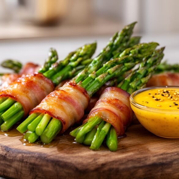 Savory Bacon-Wrapped Asparagus Bites with Honey Mustard Dip