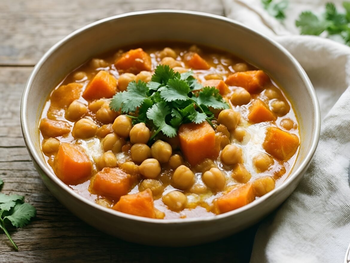Savory Coconut-Lime Chickpea Stew with Sweet Potato