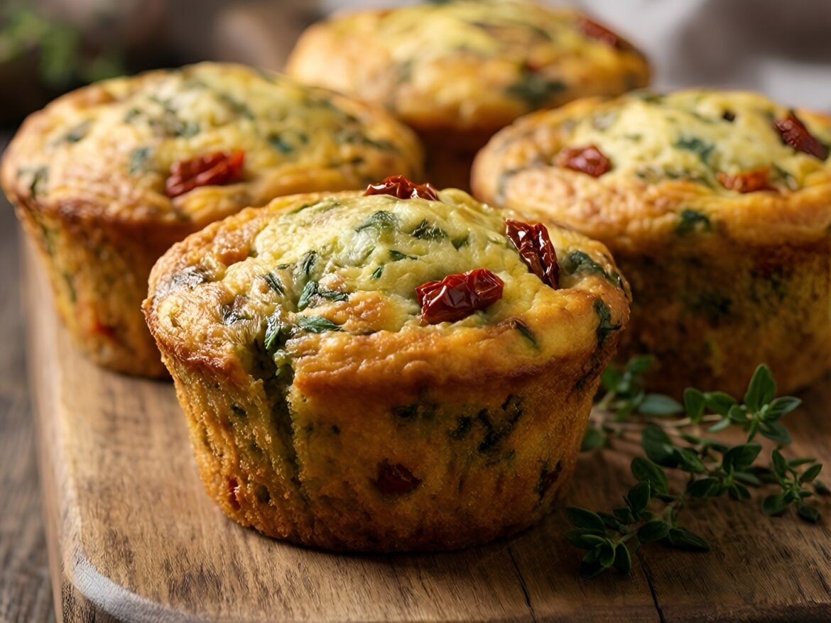 Savory Herb and Cheese Frittata Muffins with Sun-Dried Tomatoes