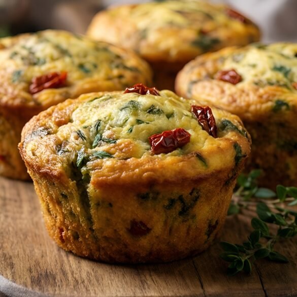 Savory Herb and Cheese Frittata Muffins with Sun-Dried Tomatoes