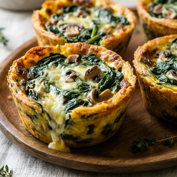 Savory Herbed Mushroom and Spinach Frittata Cups