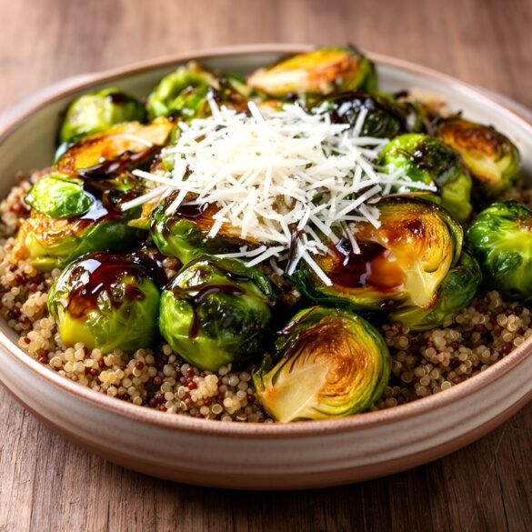 Savory Maple-Balsamic Quinoa Bake with Brussels Sprouts