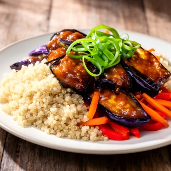 Savory Miso-Glazed Eggplant Quinoa Stir-Fry
