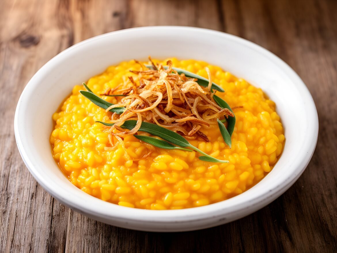 Savory Pumpkin and Sage Risotto with Crispy Shallots