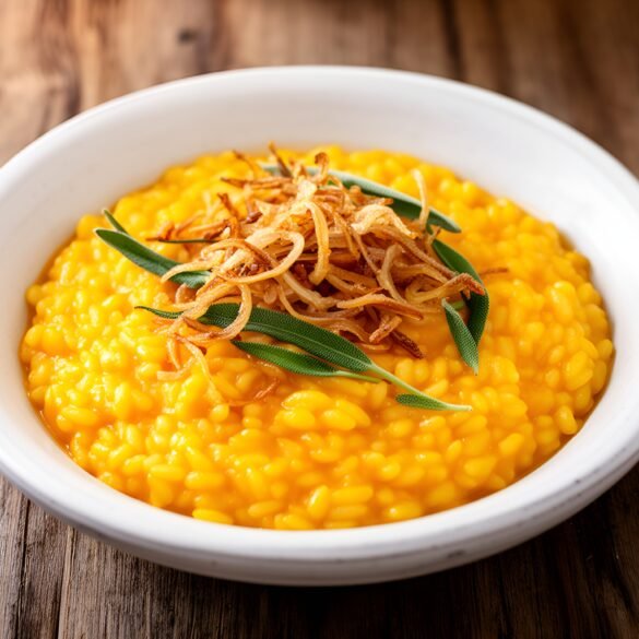 Savory Pumpkin and Sage Risotto with Crispy Shallots