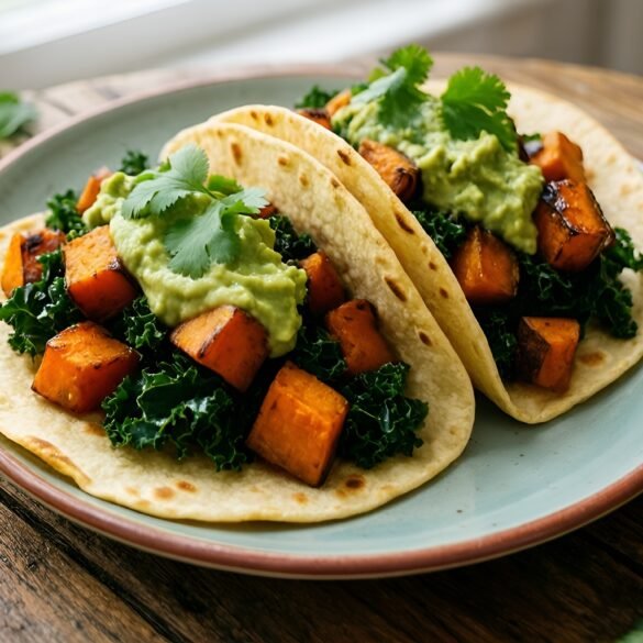 Savory Sweet Potato and Kale Breakfast Tacos