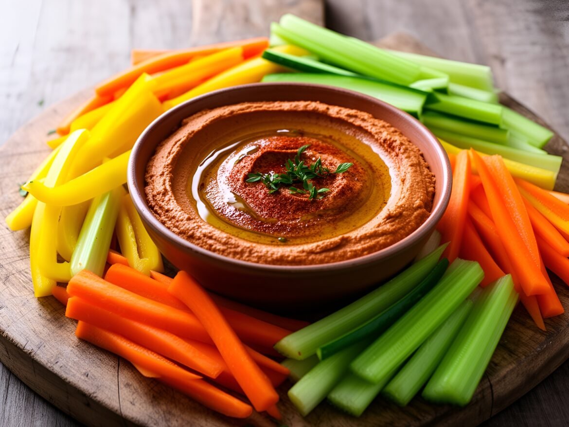 Smoky Chipotle Hummus with Crunchy Veggie Dippers
