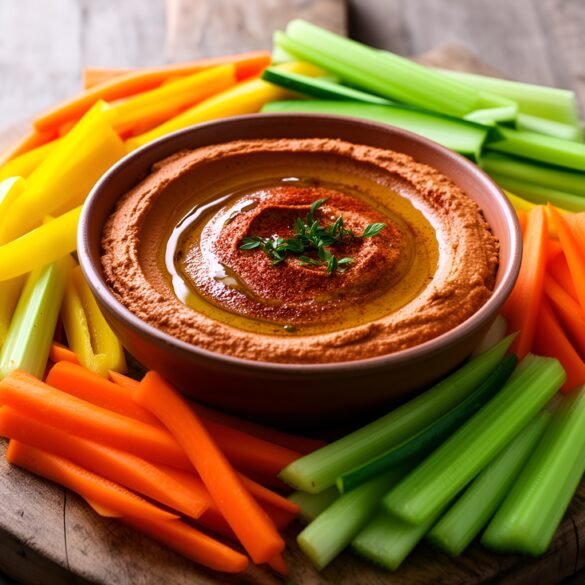 Smoky Chipotle Hummus with Crunchy Veggie Dippers