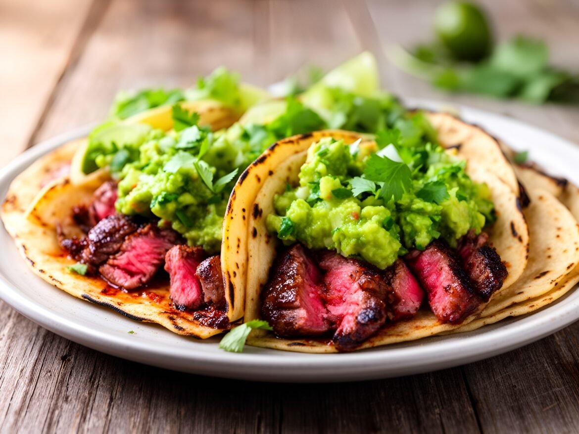 Smoky Chipotle-Rubbed Steak Tacos with Avocado Salsa