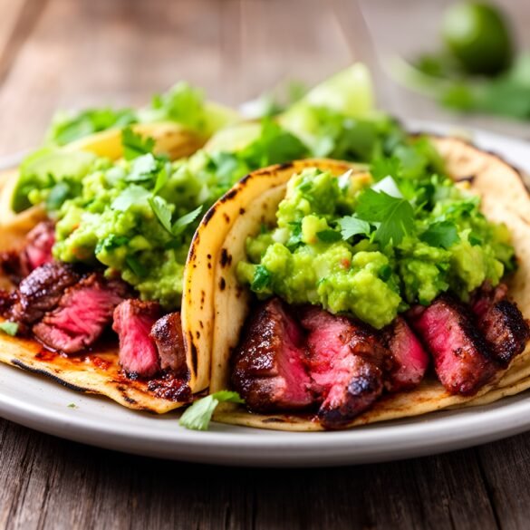Smoky Chipotle-Rubbed Steak Tacos with Avocado Salsa