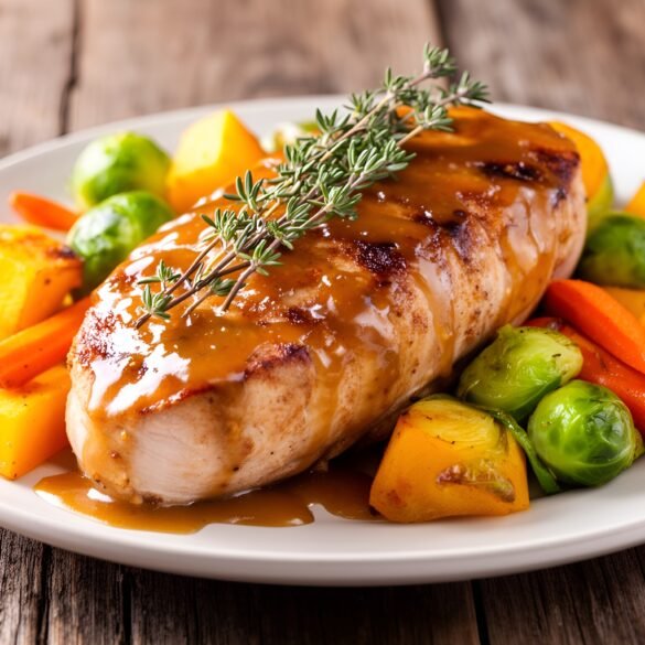 Smoky Maple-Dijon Glazed Pork Tenderloin with Roasted Autumn Vegetables
