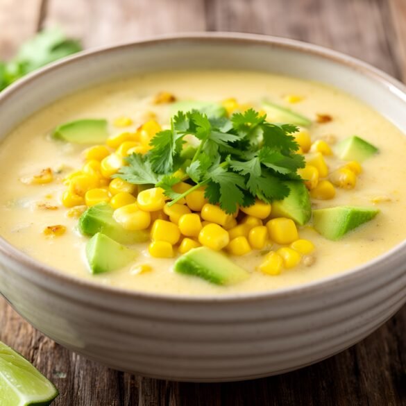 Smoky Roasted Corn & Avocado Chowder