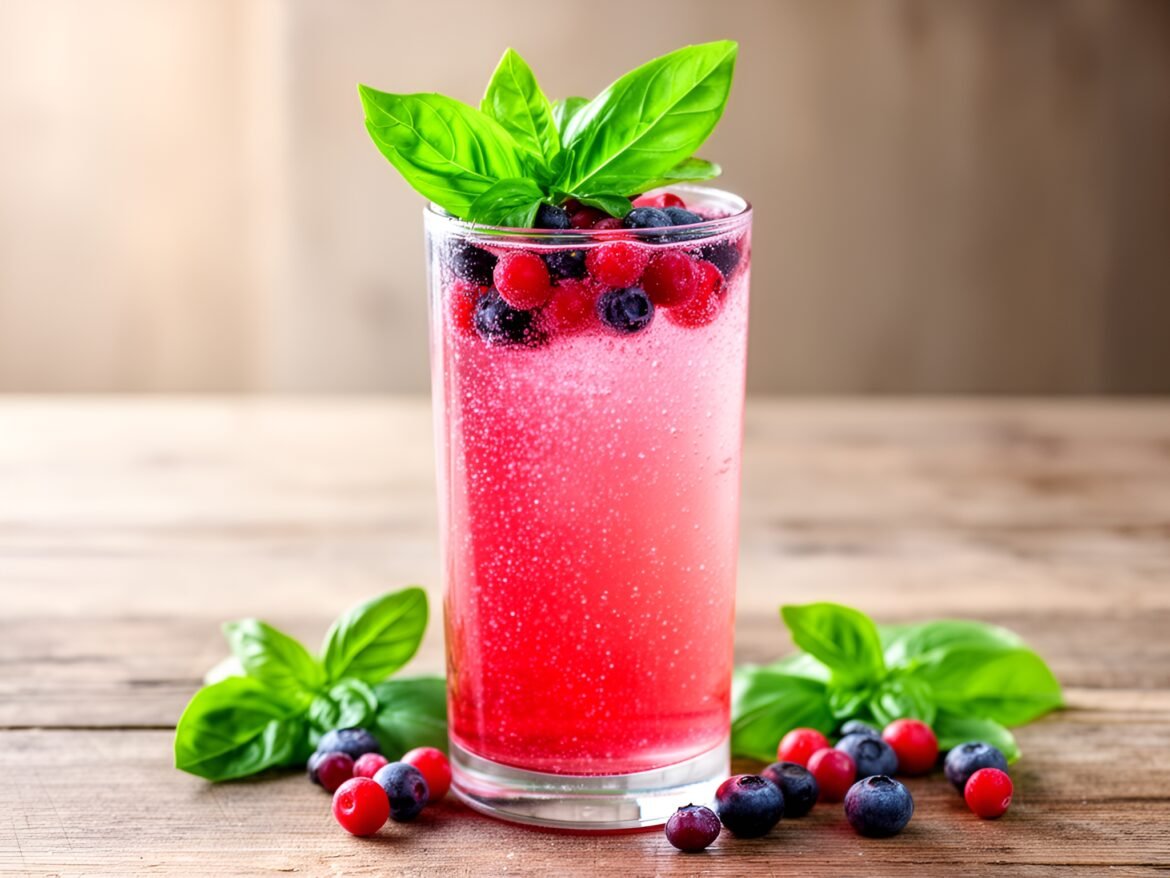 Sparkling Berry Basil Refresher