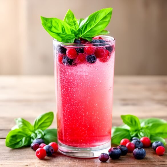Sparkling Berry Basil Refresher