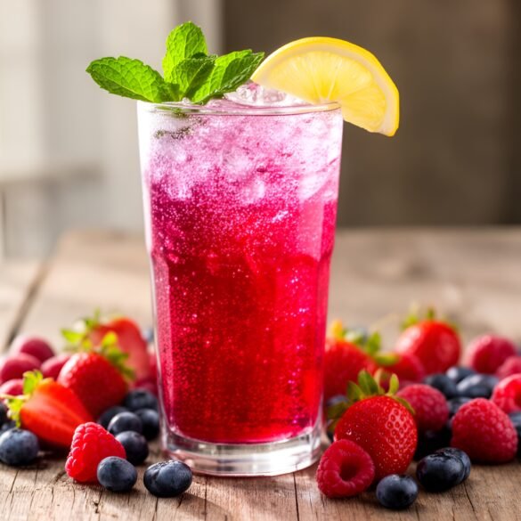 Sparkling Berry Hibiscus Iced Tea Fizz