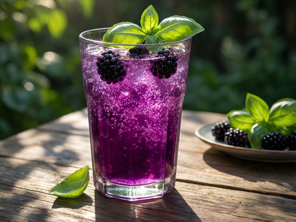Sparkling Blackberry Basil Fizz for Refreshing Summer Sips