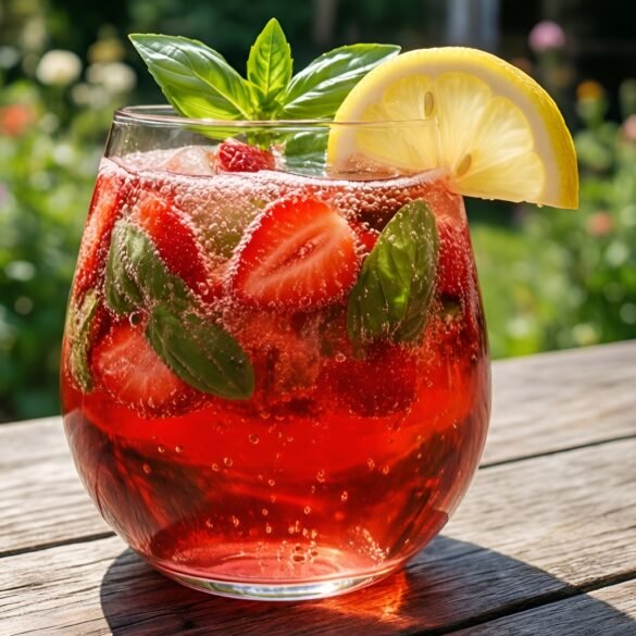 Sparkling Strawberry-Basil Refresher