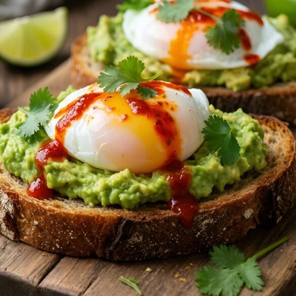 Spicy Sunrise Avocado Toast with Poached Egg