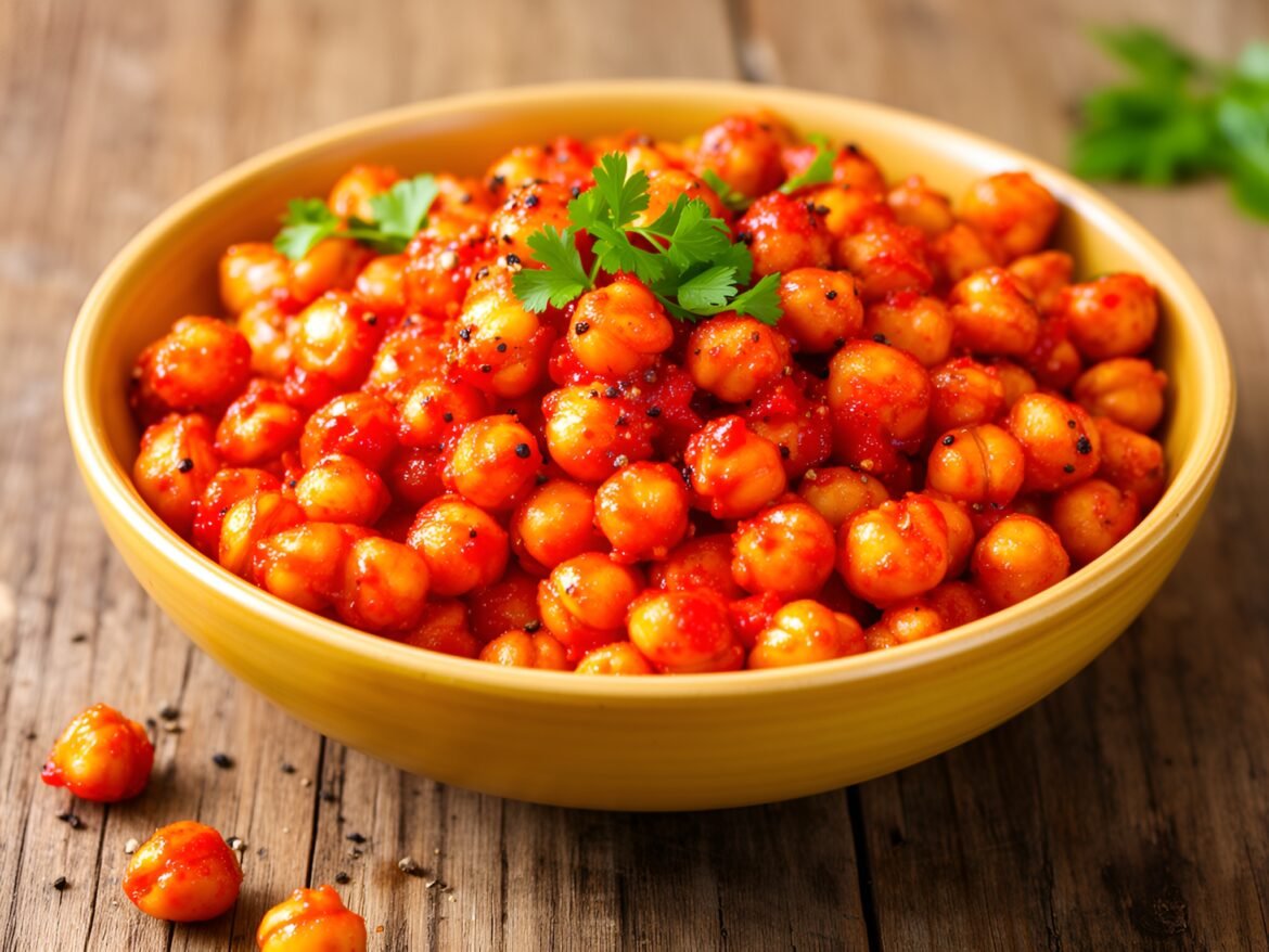 Spicy-Sweet Sriracha Honey Roasted Chickpeas