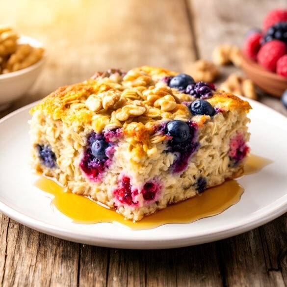 Sun-Kissed Berry-Walnut Oatmeal Bake Delight