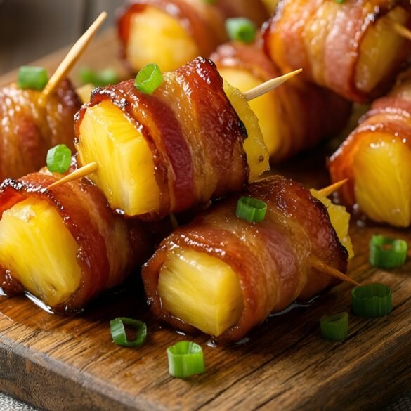 Sweet & Spicy Bacon-Wrapped Pineapple Bites