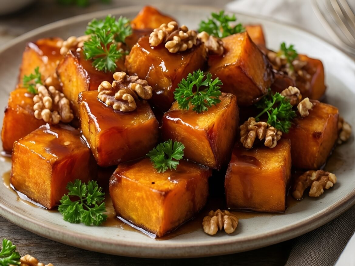 Tangy Maple-Walnut Sweet Potato Bites