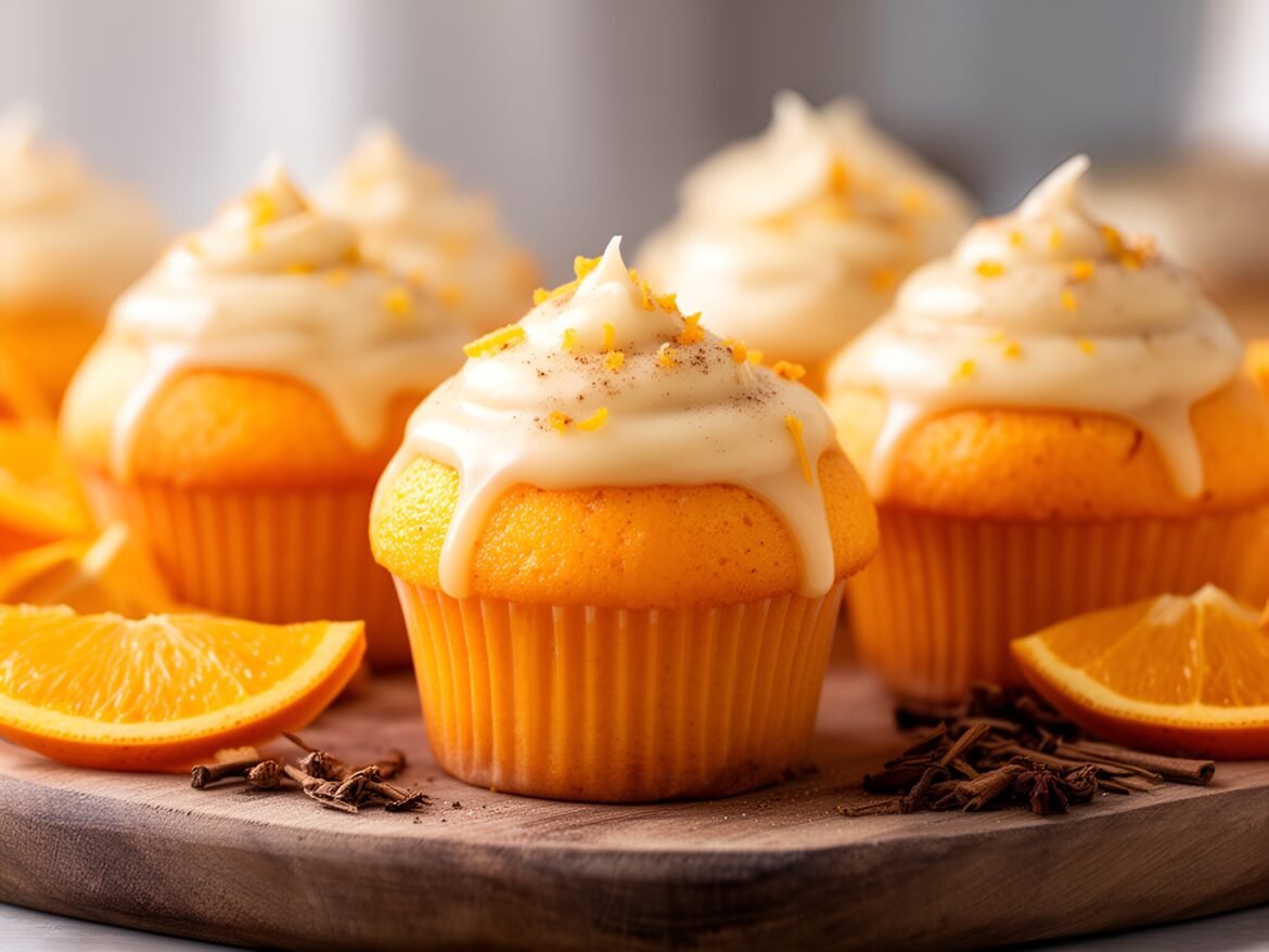 Velvet Citrus-Chai Infused Cupcakes