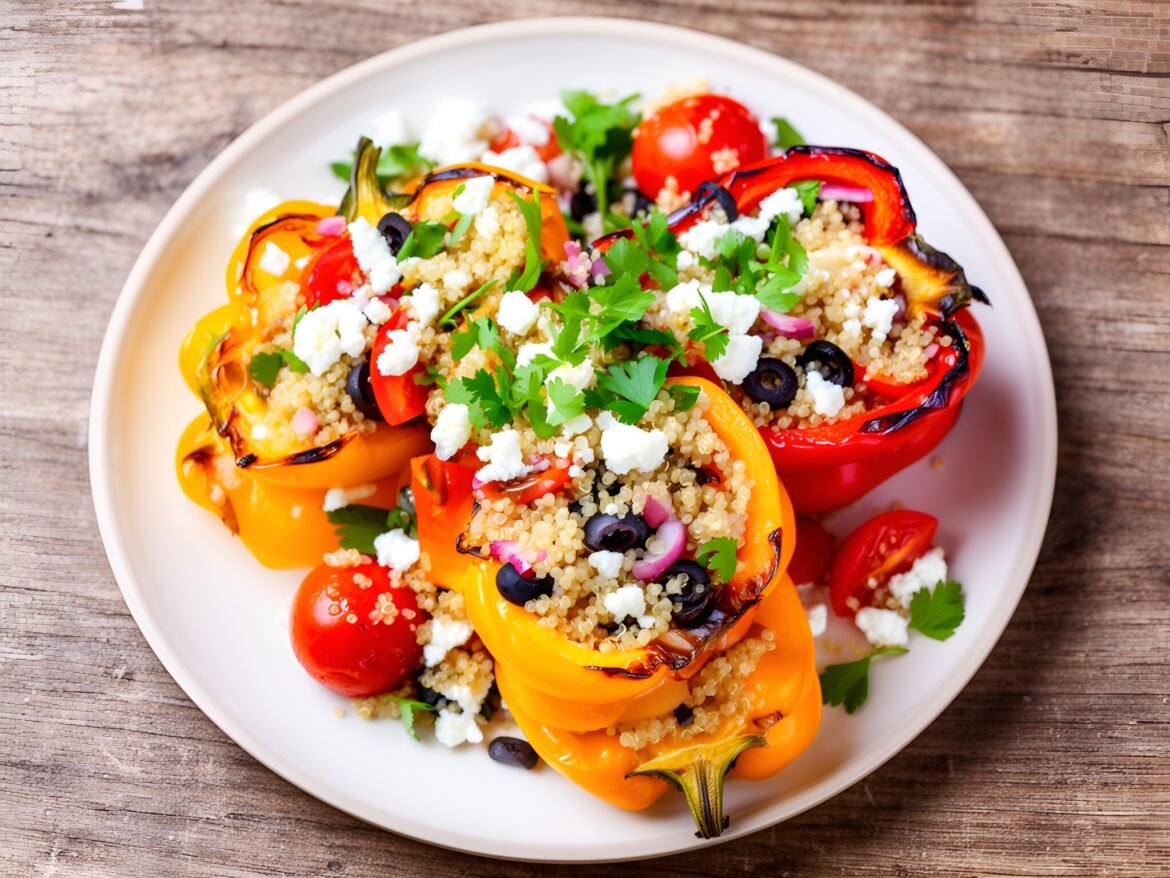 Vibrant Quinoa and Feta Stuffed Peppers with Mediterranean Flair