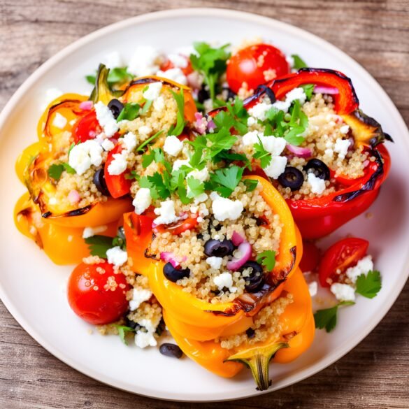 Vibrant Quinoa and Feta Stuffed Peppers with Mediterranean Flair