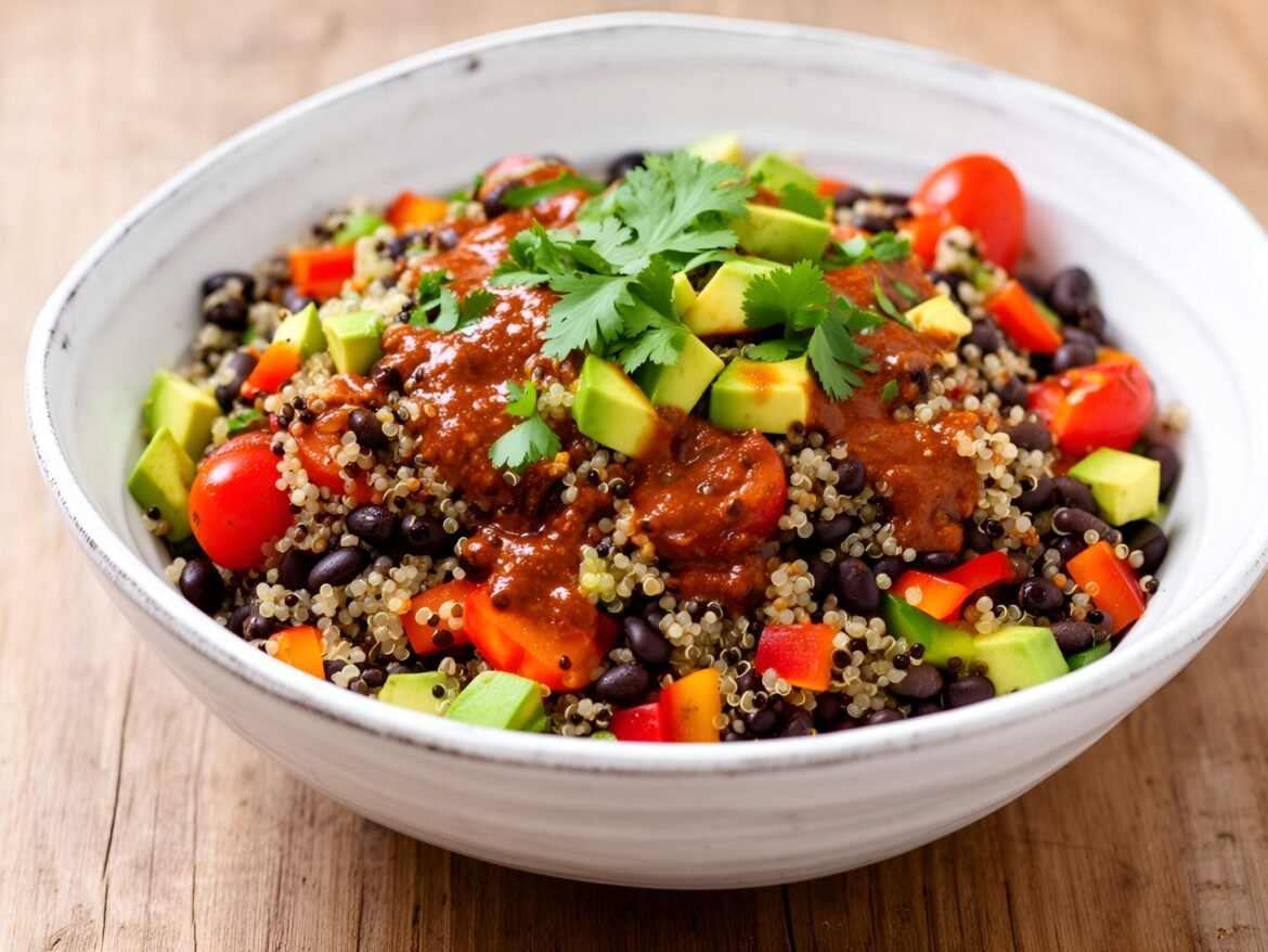 Vibrant Quinoa-Black Bean Fiesta Salad with Smoky Chipotle Dressing