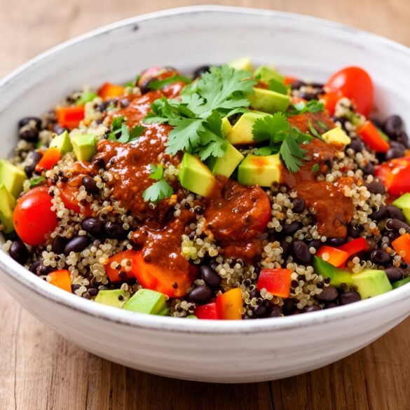 Vibrant Quinoa-Black Bean Fiesta Salad with Smoky Chipotle Dressing