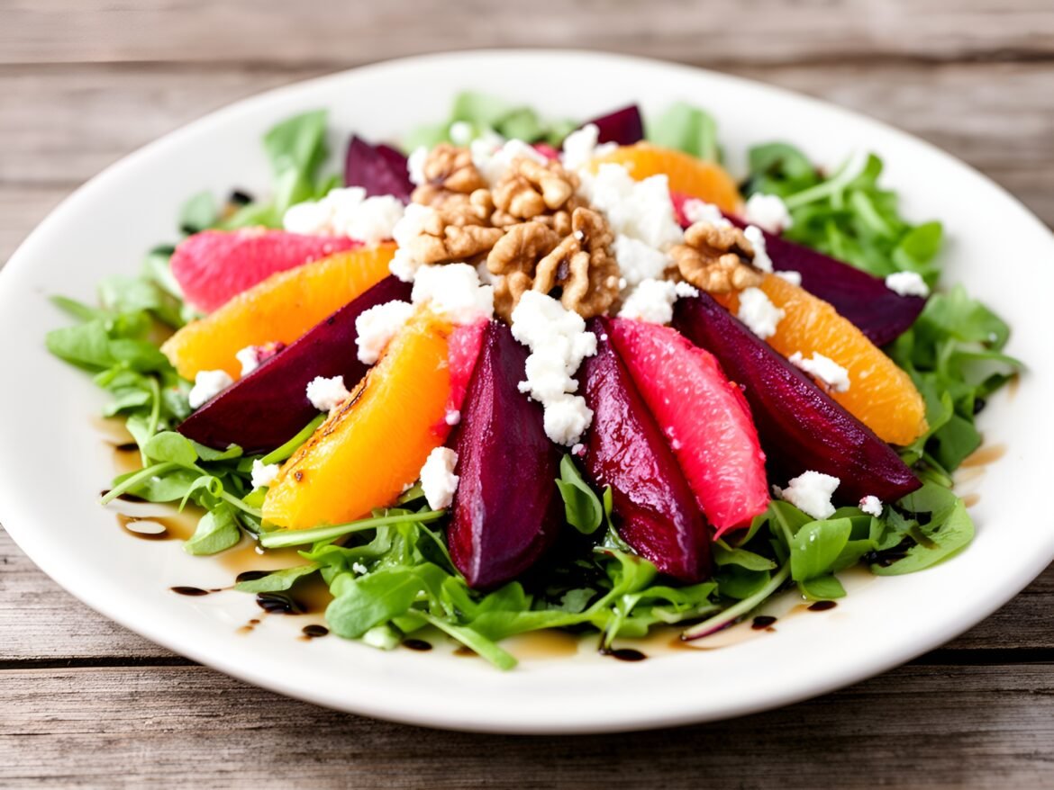 Vibrant Roasted Beet and Citrus Salad with Feta Crumbles