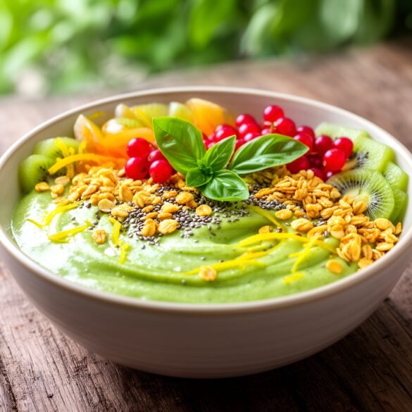 Zesty Avocado-Basil Smoothie Bowl with Citrus Twist