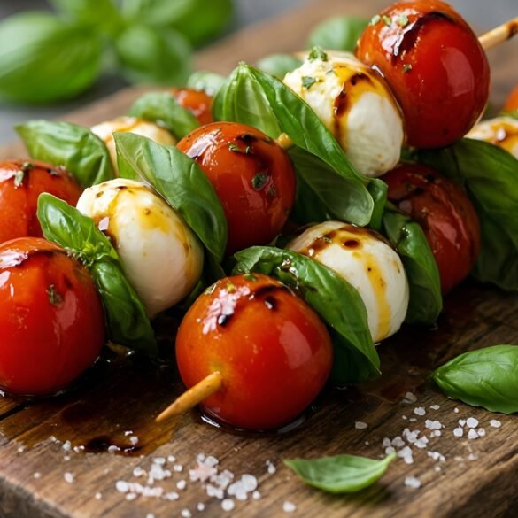Zesty Lemon-Balsamic Caprese Skewers with Fresh Basil