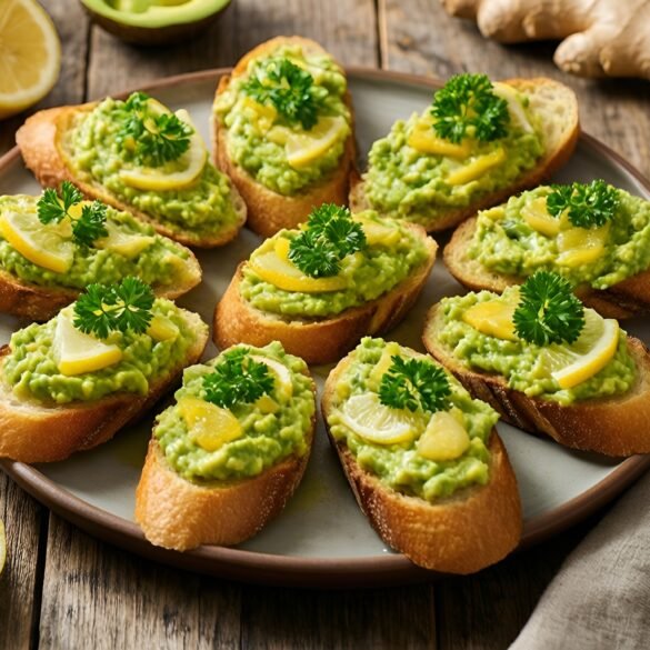 Zesty Lemon-Ginger Avocado Bruschetta