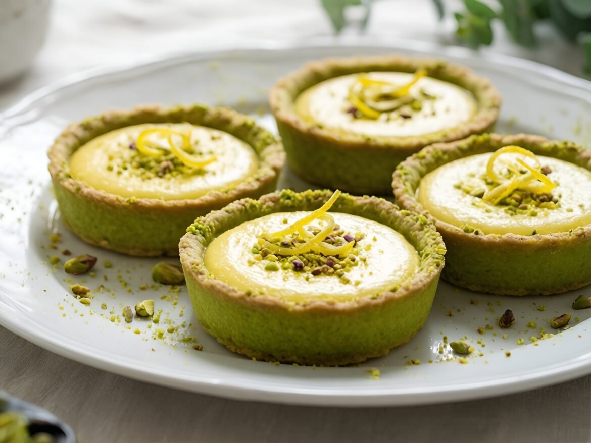 Zesty Pistachio-Lemon Tartlets with Creamy Filling