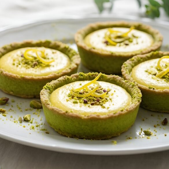 Zesty Pistachio-Lemon Tartlets with Creamy Filling