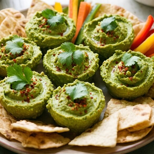 Zesty Spicy Garlic-Avocado Hummus Bites