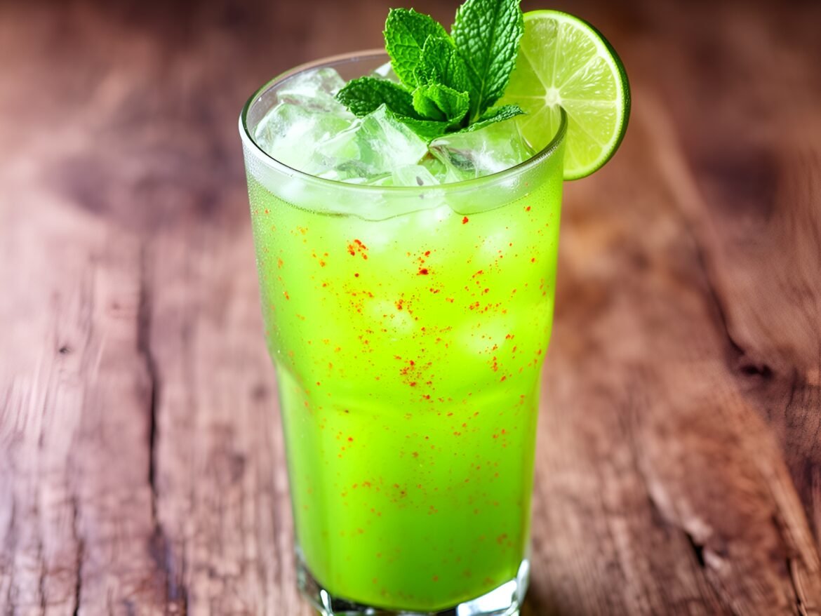 Zesty Spicy Mint Cooler with Lime Burst