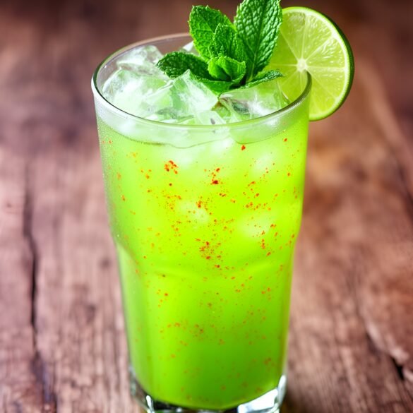 Zesty Spicy Mint Cooler with Lime Burst
