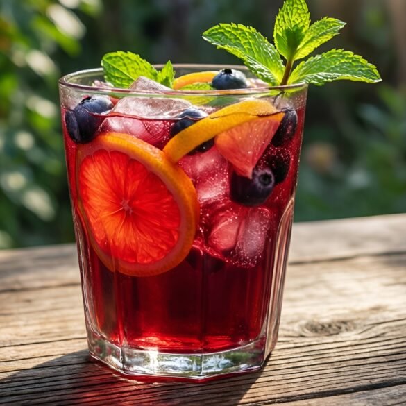 Chilled Hibiscus and Mint Delight