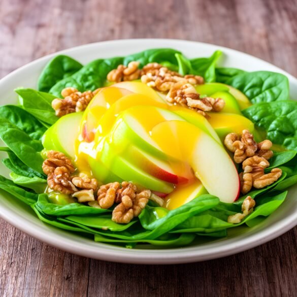 Crisp Apple-Walnut Spinach Salad with Maple-Citrus Vinaigrette