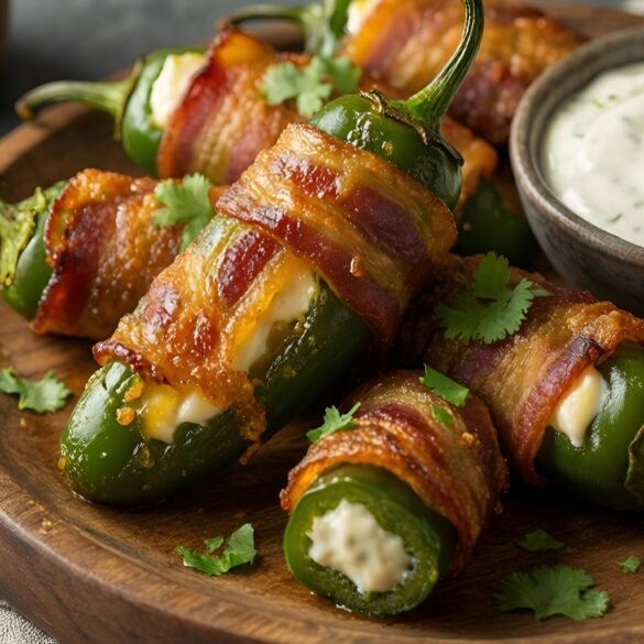 Crispy Bacon-Wrapped Jalapeño Poppers with Creamy Cheese Filling