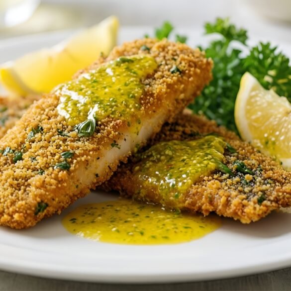 Crispy Basil-Pesto Sole with Zesty Lemon-Caper Drizzle