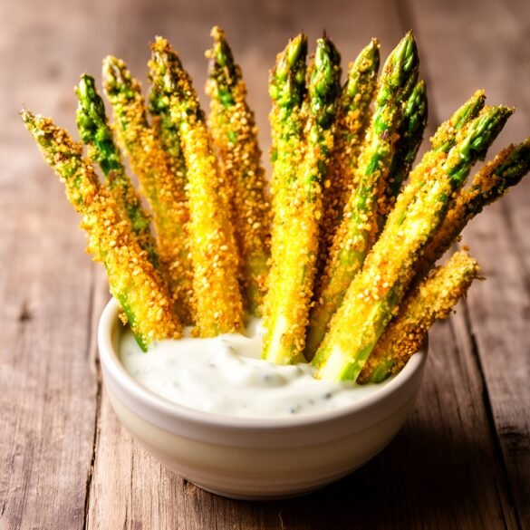 Crispy Sesame-Crusted Asparagus Sticks with Tangy Dipping Sauce