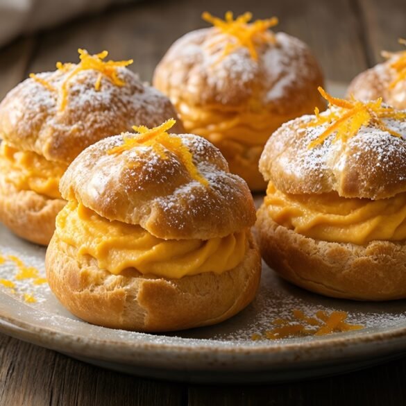 Delicate Orange-Saffron Cream Puff Fantasies