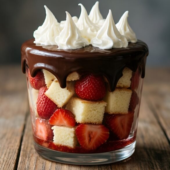Indulgent Chocolate-Covered Strawberry Shortcake Trifle