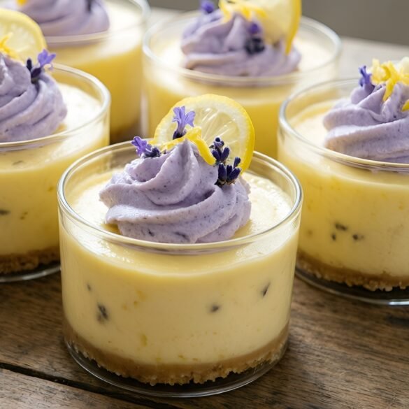 Lavender-Infused Honey Lemon Cheesecake Cups