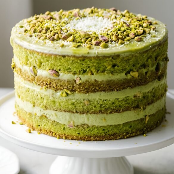 Luscious Pistachio-Coconut Layer Cake with Zesty Lime Frosting