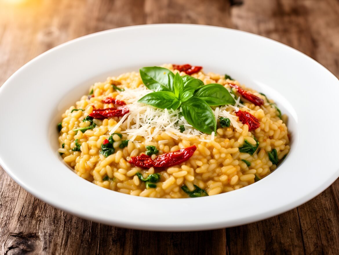 Silky Creamy Sun-Dried Tomato and Spinach Risotto
